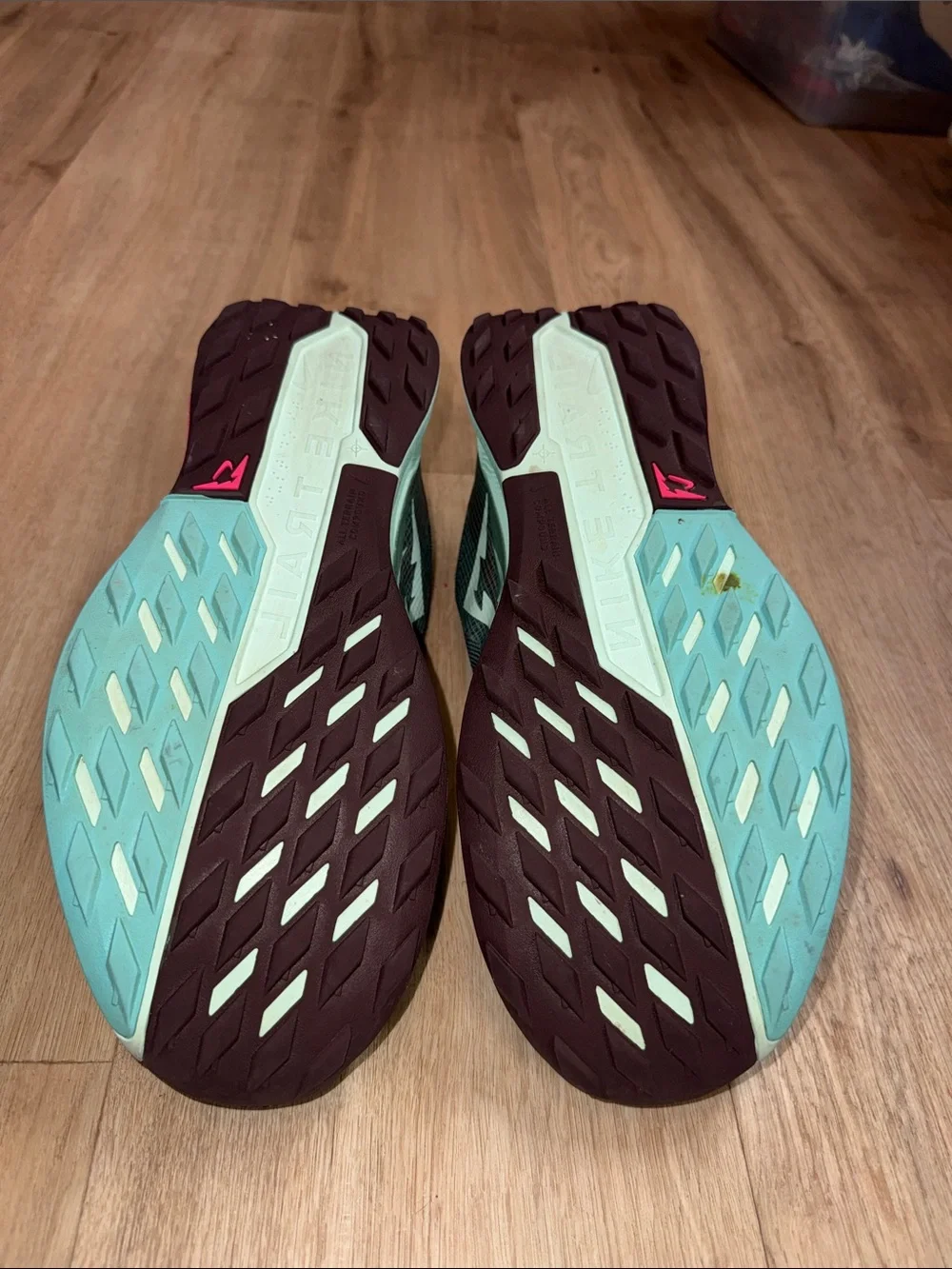 Nike PegasusTrail 5 Running Shoes - Green Mint and Maroon Accents
